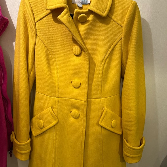 Boden Fit & Flare Wool Lottie Coat Yellow Size 2 - Picture 7 of 13